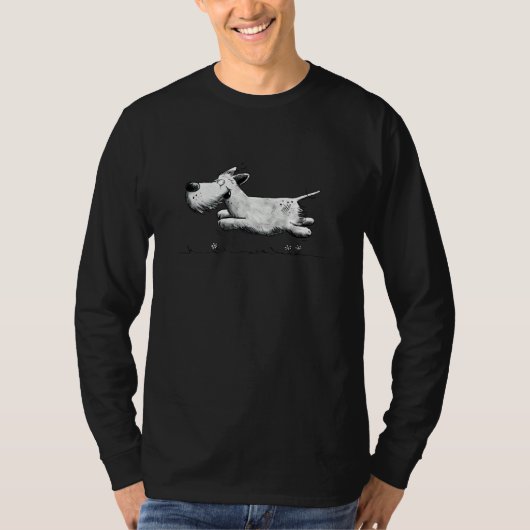 Running Dog For Schnauzer Or Terrier T-shirt (Voorkant)