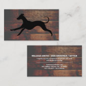 Running Dog Logo | Houten Achtergrond Visitekaartj Visitekaartje (Voorkant / Achterkant)