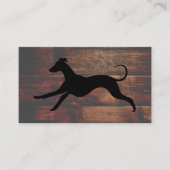 Running Dog Logo | Houten Achtergrond Visitekaartj Visitekaartje (Voorkant)