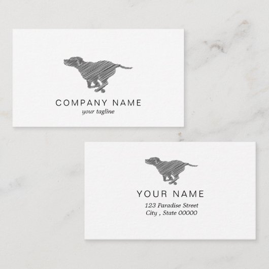 Running Dog met Black Scribble Visitekaartje (Voorkant / Achterkant)