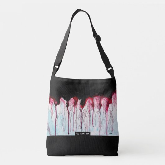 Running Drops, Abstract Art Crossbody Tas (Achterkant)