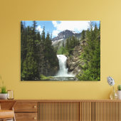 Running Eagle Falls in Glacier National Park Canvas Afdruk (Insitu (Woonkamer))
