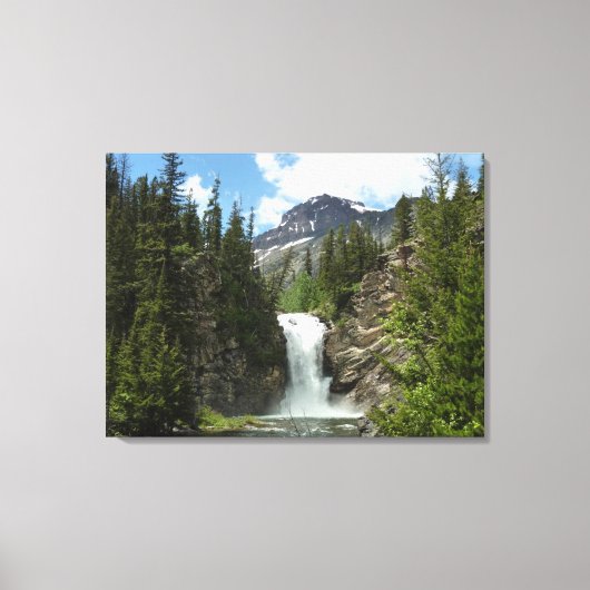 Running Eagle Falls in Glacier National Park Canvas Afdruk (Voorkant)