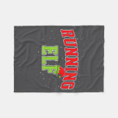 Running Elf Christmas Family Matching Group Xmas R Fleece Deken (Voorkant (Horizontaal))