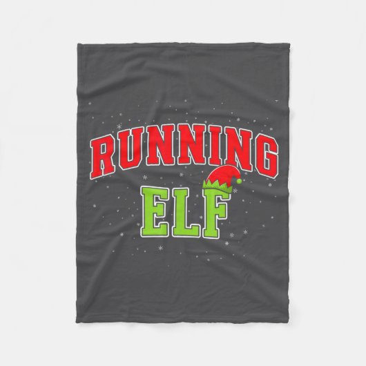 Running Elf Christmas Family Matching Group Xmas R Fleece Deken (Voorkant)