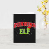 Running Elf Christmas Family Matching Group Xmas R Kaart (Gele Bloem)