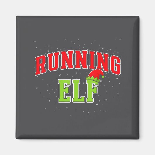Running Elf Christmas Family Matching Group Xmas R Magneet (Voorkant)