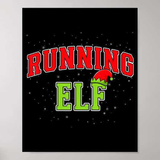 Running Elf Christmas Family Matching Group Xmas R Poster (Voorkant)