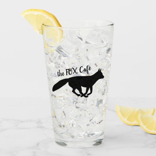 Running Fox Silhouette | Cool Gepersonaliseerd Glas (Voorkant ijs)
