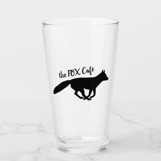 Running Fox Silhouette | Cool Gepersonaliseerd Glas (Voorkant)