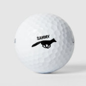 Running Fox Silhouette met Jouw tekst gepersonalis Golfballen (Voorkant)