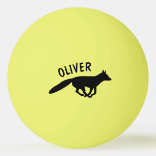 Running Fox Silhouette Wildlife gepersonaliseerd Pingpongbal