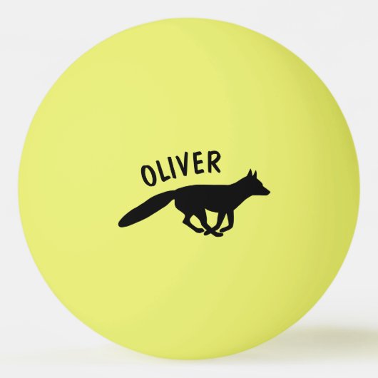 Running Fox Silhouette Wildlife gepersonaliseerd Pingpongbal (Voorkant)