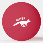 Running Fox Silhouette Wildlife gepersonaliseerd Pingpongbal (Achterkant)