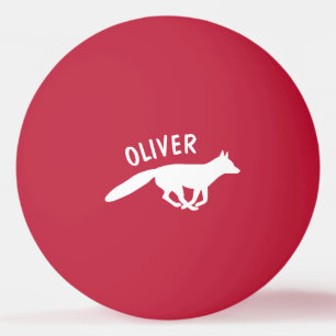 Running Fox Silhouette Wildlife gepersonaliseerd Pingpongbal