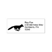 Running Fox Silhouette Wildlife Retouradres Rubberstempel (Afrduk)