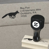 Running Fox Silhouette Wildlife Retouradres Rubberstempel
