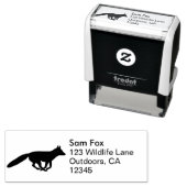 Running Fox Silhouette Wildlife Retouradres Zelfinktende Stempel (In situ)