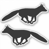 Running Fox Silhouettes Vinyl Sticker Set (Voorkant)