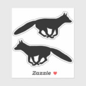 Running Fox Silhouettes Vinyl Sticker Set (Vel)