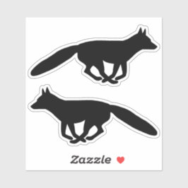 Running Fox Silhouettes Vinyl Sticker Set