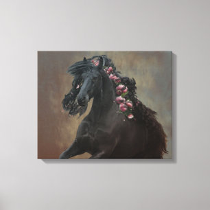 Running Friesian - Ingewikkeld Canvas Afdruk