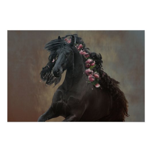 Running Friesian - Poster (Voorkant)