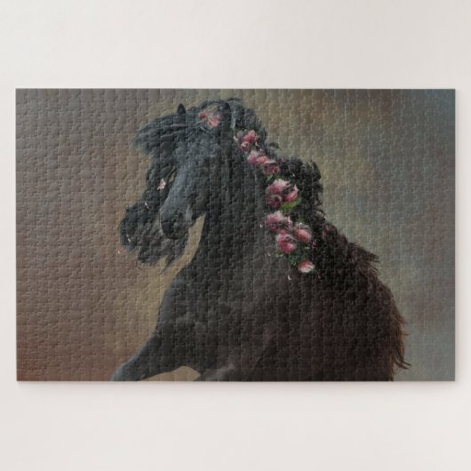 Running Friesian - Puzzel Legpuzzel (Horizontaal)