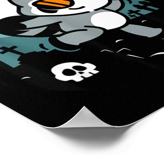 Running From My Dark Thoughts Funny Raccoon Hallow Poster (Hoek)