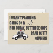 Running From The Cops Briefkaart (Voorkant / Achterkant)