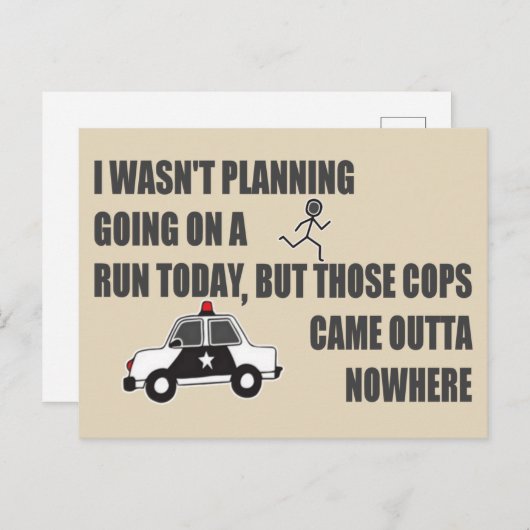 Running From The Cops Briefkaart (Voorkant / Achterkant)