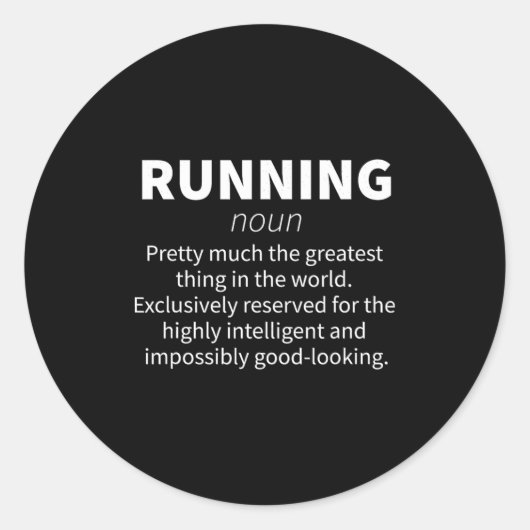 Running Funny Definition Funny 5k Marathon Runner  Ronde Sticker (Voorkant)