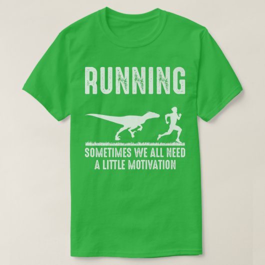 Running Funny Motivation Dinosaur Run Chasing Nerd T-shirt (Design voorkant)