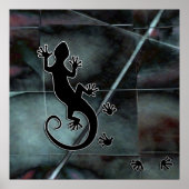 Running Gecko | mozaïekrooster Poster (Voorkant)