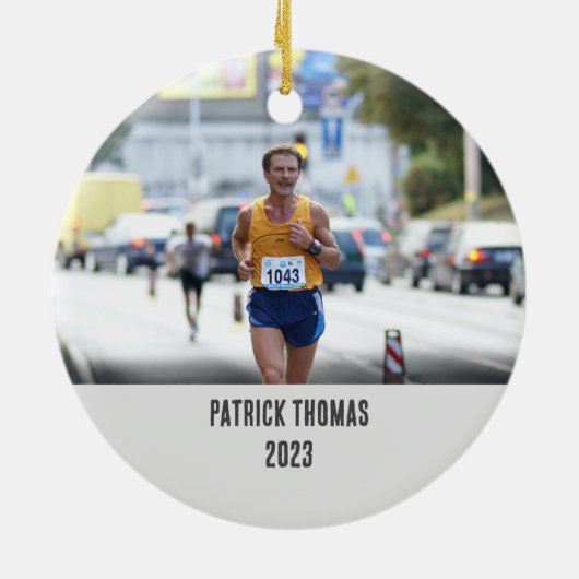 Running Gift, Cross Country Gift, Marathon Keramisch Ornament (Achterkant)