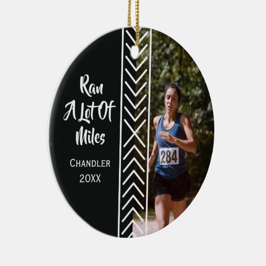 Running Gifts Runner Marathon Miles Marathoner  Keramisch Ornament (Rechts)