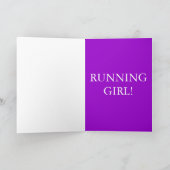 Running Girl Happy Birthday Wenskaart Kaart (Binnen)