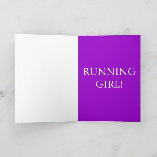 Running Girl Happy Birthday Wenskaart Kaart (Binnen)