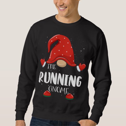Running Gnome Matching Familie Kerstmis Pyjama Trui (Voorkant)