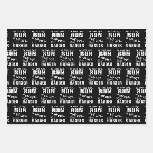 Running Good Days Run - Bad Days Run Harder Inpakpapier Vel (Voorkant)