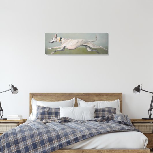 Running Greyhound Dog Art Canvas Print (Insitu (Slaapkamer))