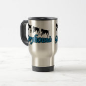 Running Greyhounds-Hondenliefhebber Reisbeker (Voorkant links)