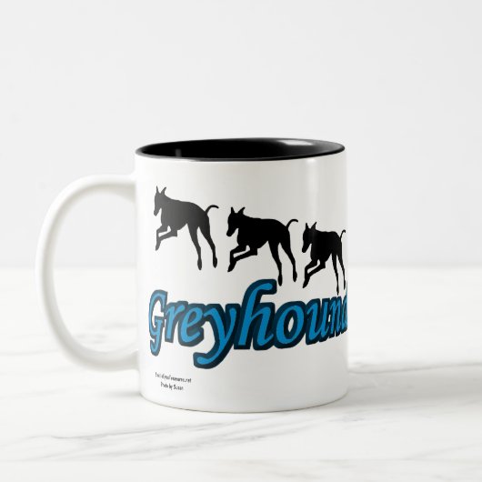 Running Greyhounds-Hondenliefhebber Tweekleurige Koffiemok (Links)