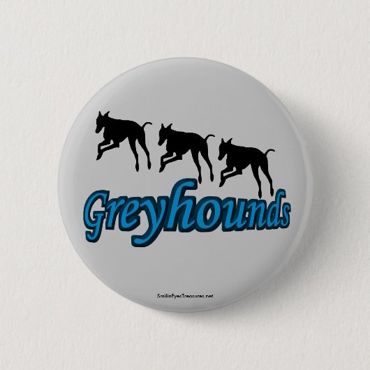 Running Greyhounds Silhouette Hondenliefhebber But Ronde Button 5,7 Cm (Voorkant)