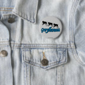 Running Greyhounds Silhouette Hondenliefhebber But Ronde Button 5,7 Cm (In situ)