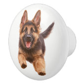 Running Happy Dog #4 Keramische trek Knop (Rechts)