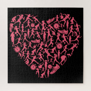 Running Heart - Vrouwen Runner Silhouetten Legpuzzel