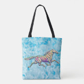 Running Horse Art Kleurrijke Canvas tas (Achterkant)
