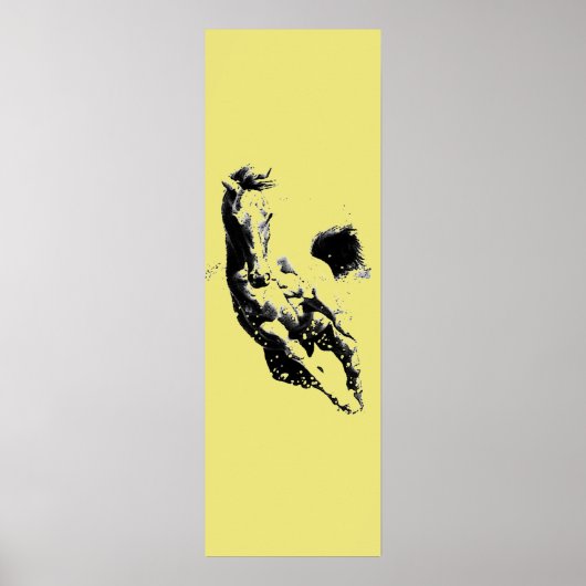 Running Horse Artwork Golden Yellow Door Poster (Voorkant)