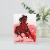 Running Horse Browny Red Artwork Briefkaart (Staand voorkant)